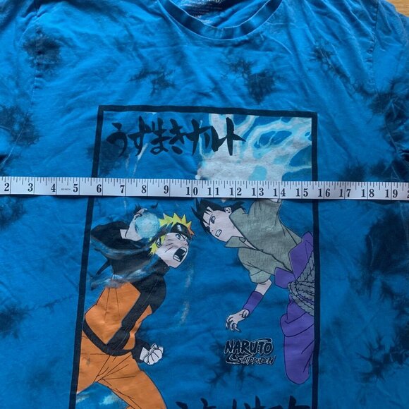 Naruto Shippuden Tie Dye Anime Graphic Tee Blue Black Medium - Picture 6 of 8